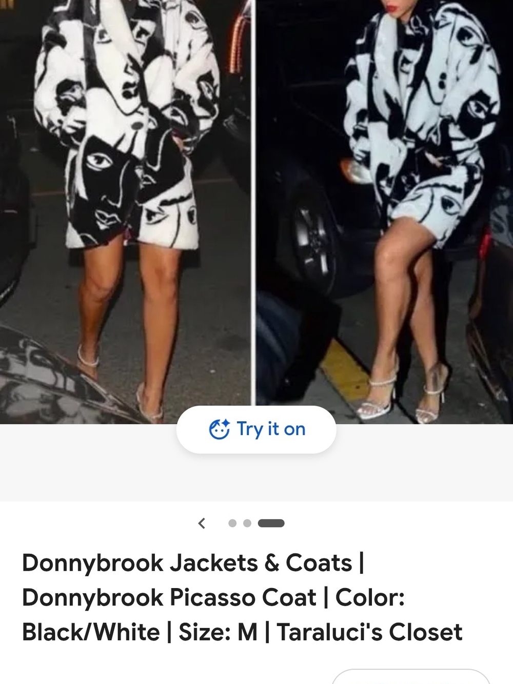 Black & White Abstract Face Coat –